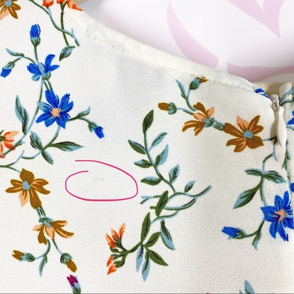 Forever 21 Ditsy Floral Puff Sleeve Mini Dress S - Picture 13 of 13